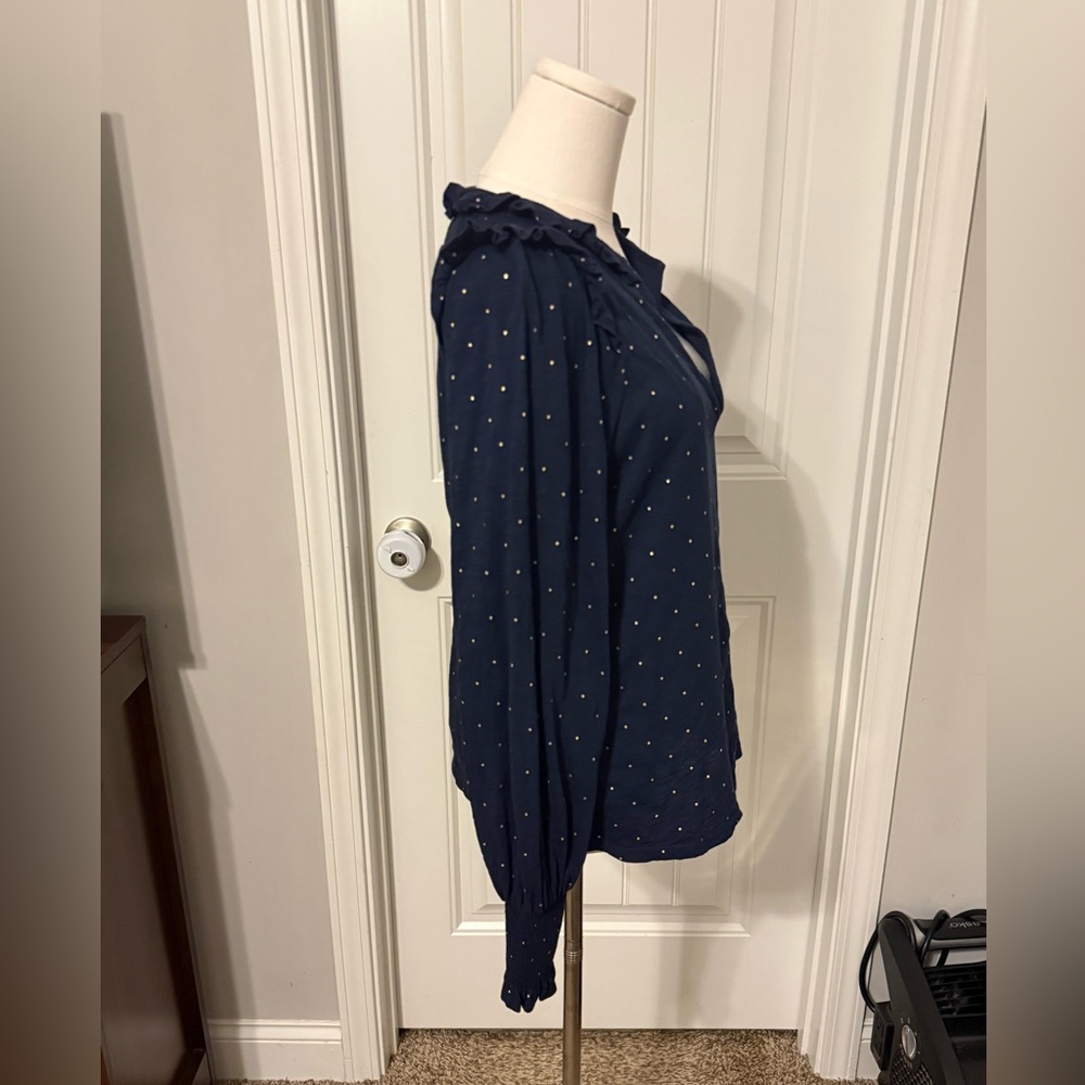 Boden Notch Neck Women’s Navy Blouse View 4